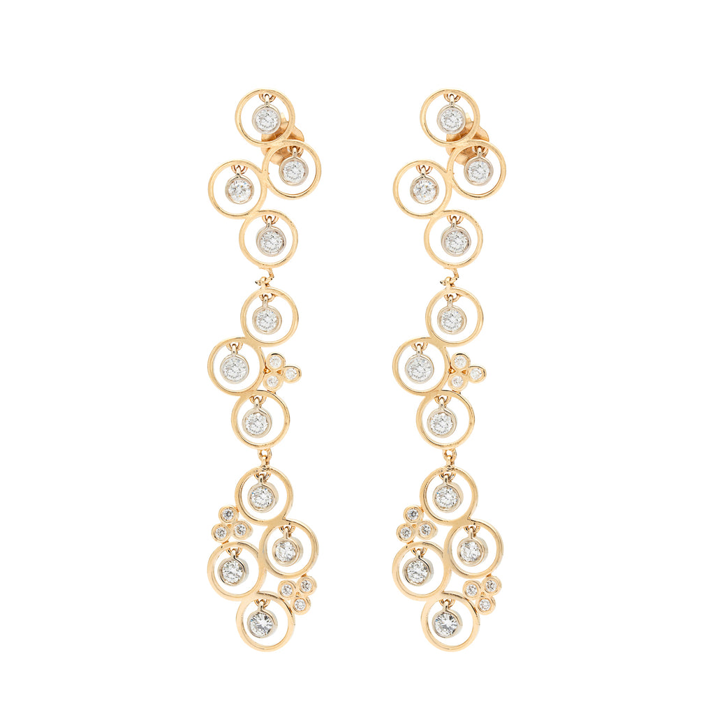 Diamond Dangle Yellow Gold Earrings