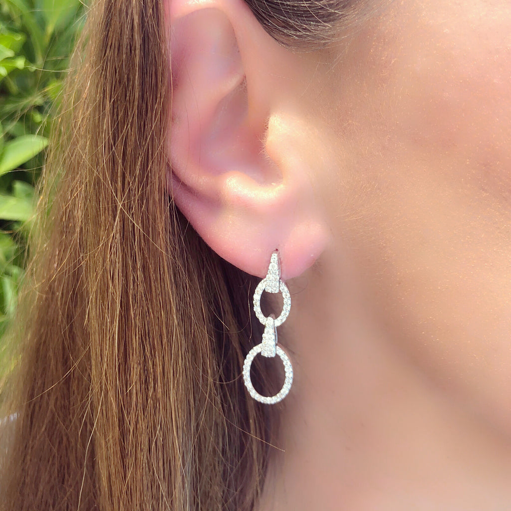 Diamond & White Gold Pendant Earrings