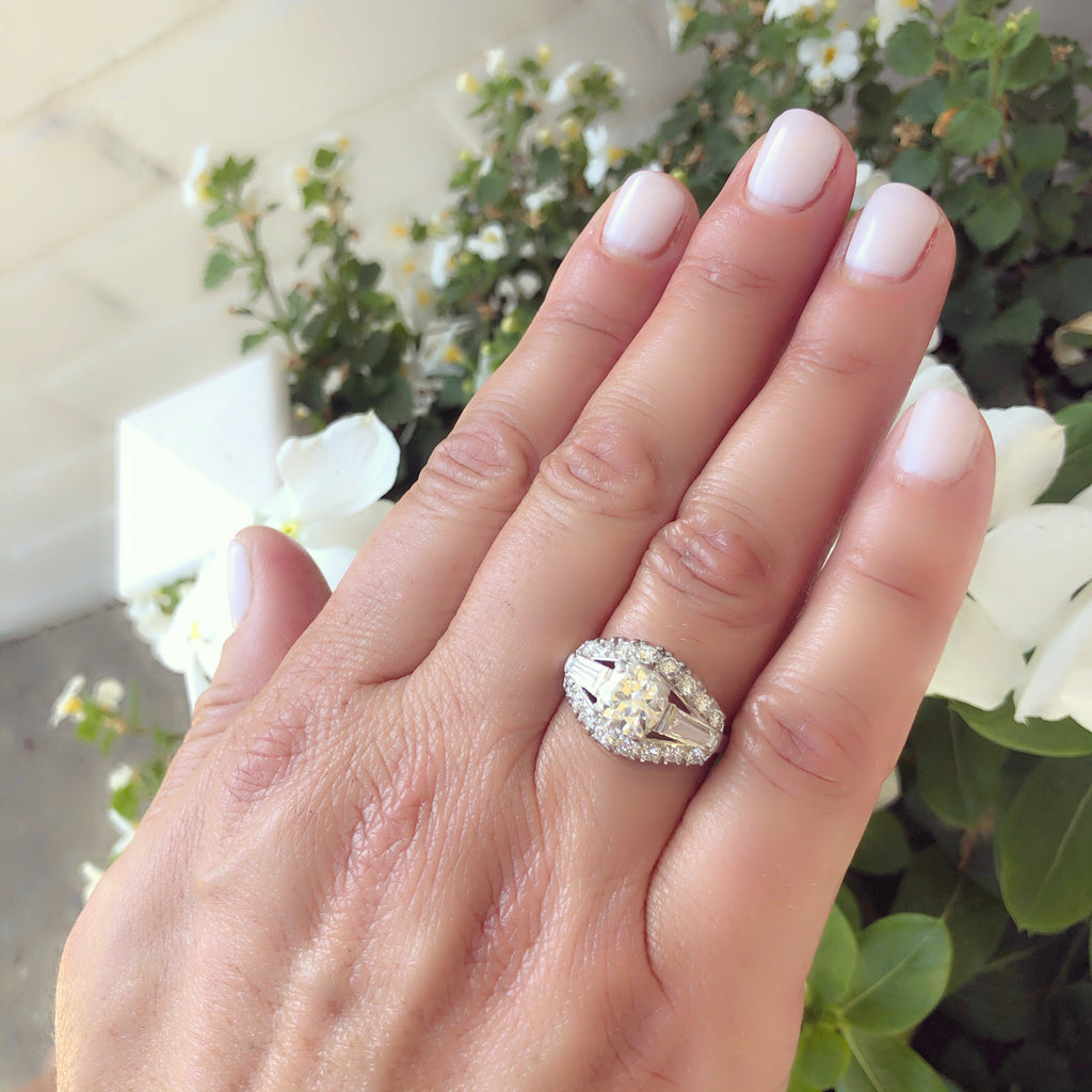 Estate Diamond and Platinum Engagement Ring