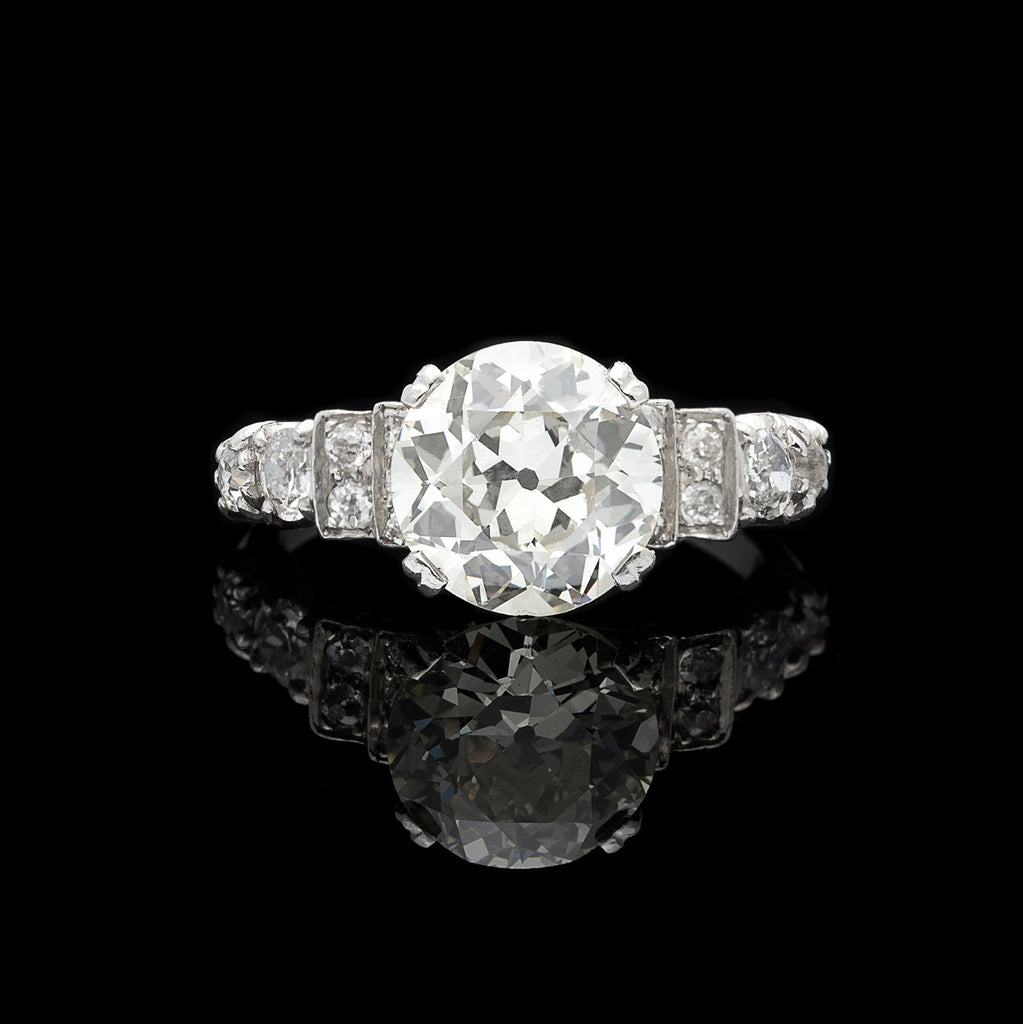 3.67-ct. European-Cut Diamond & Platinum Ring