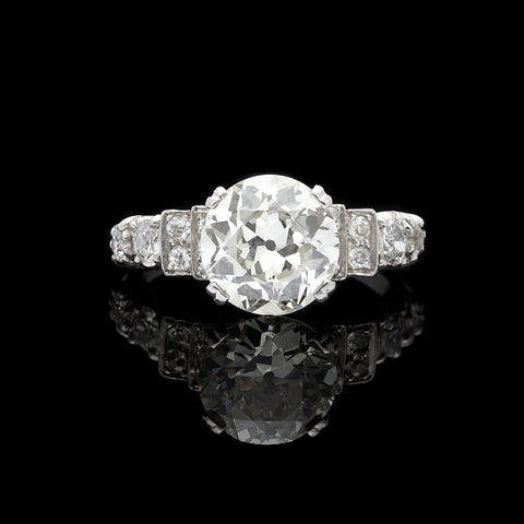 3.67-ct. European-Cut Diamond & Platinum Ring