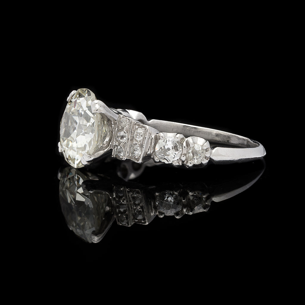 3.67-ct. European-Cut Diamond & Platinum Ring