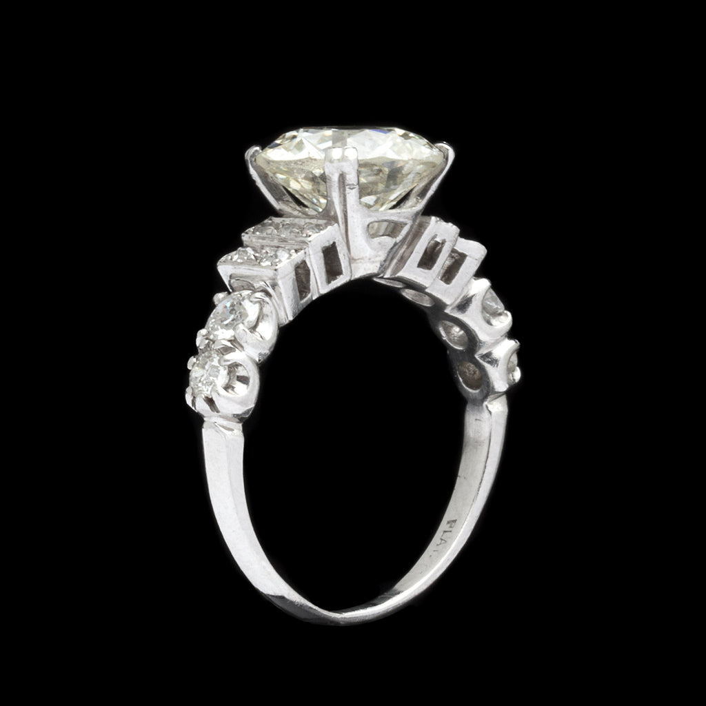 3.67-ct. European-Cut Diamond & Platinum Ring