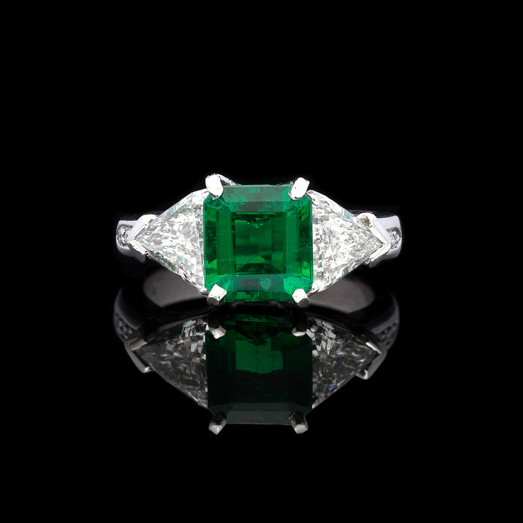 GIA Emerald & Diamond Ring