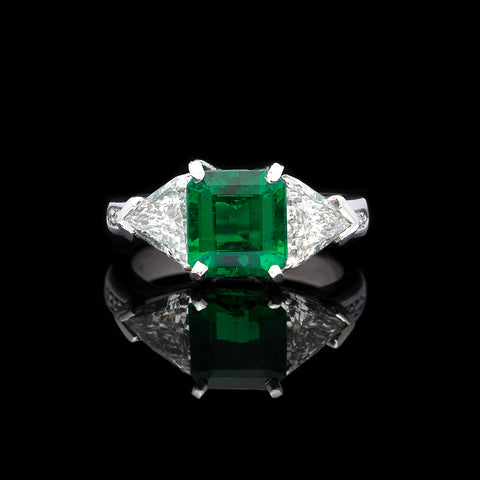 GIA Emerald & Diamond Ring