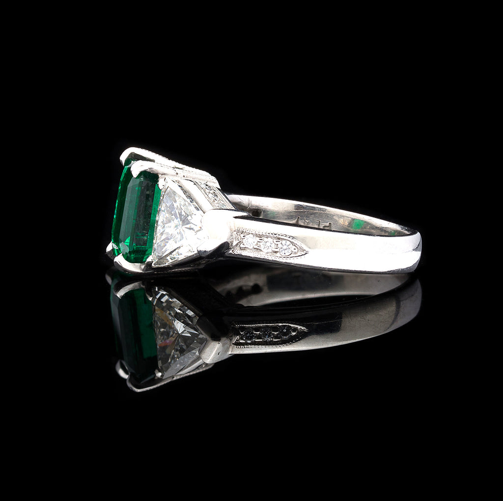 GIA Emerald & Diamond Ring