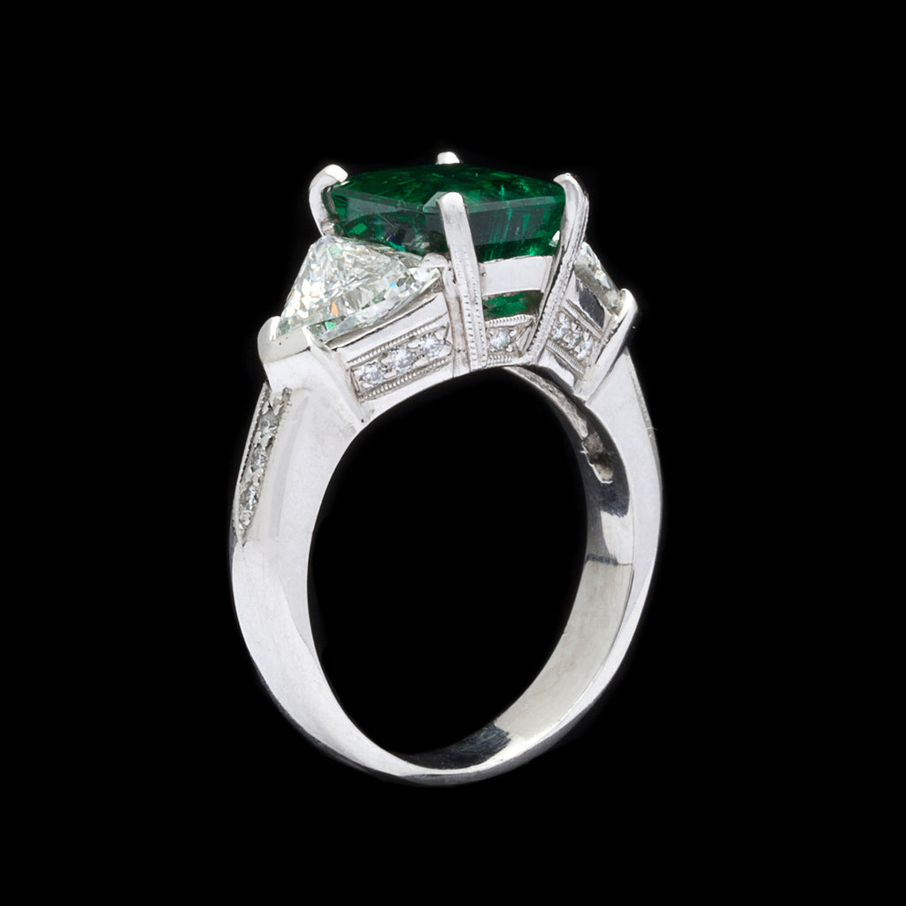 GIA Emerald & Diamond Ring