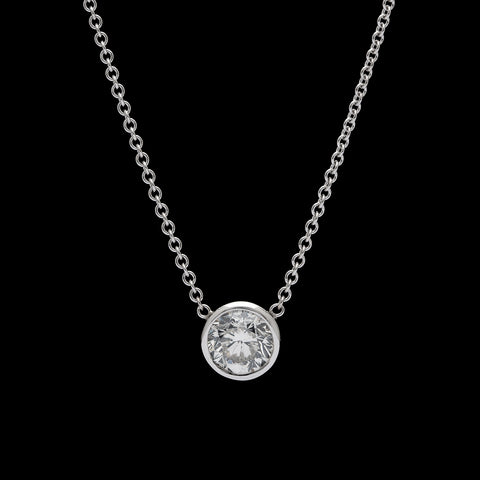 1.01-ct Diamond & Gold Solitaire Pendant-Necklace