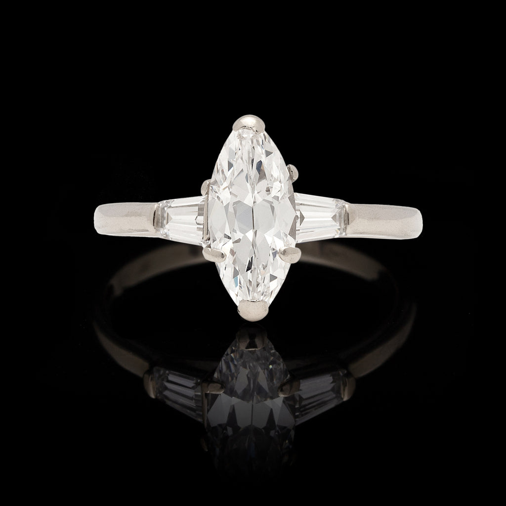 Marquise Diamond & White Gold Engagement Ring
