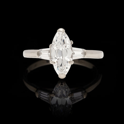 Marquise Diamond & White Gold Engagement Ring