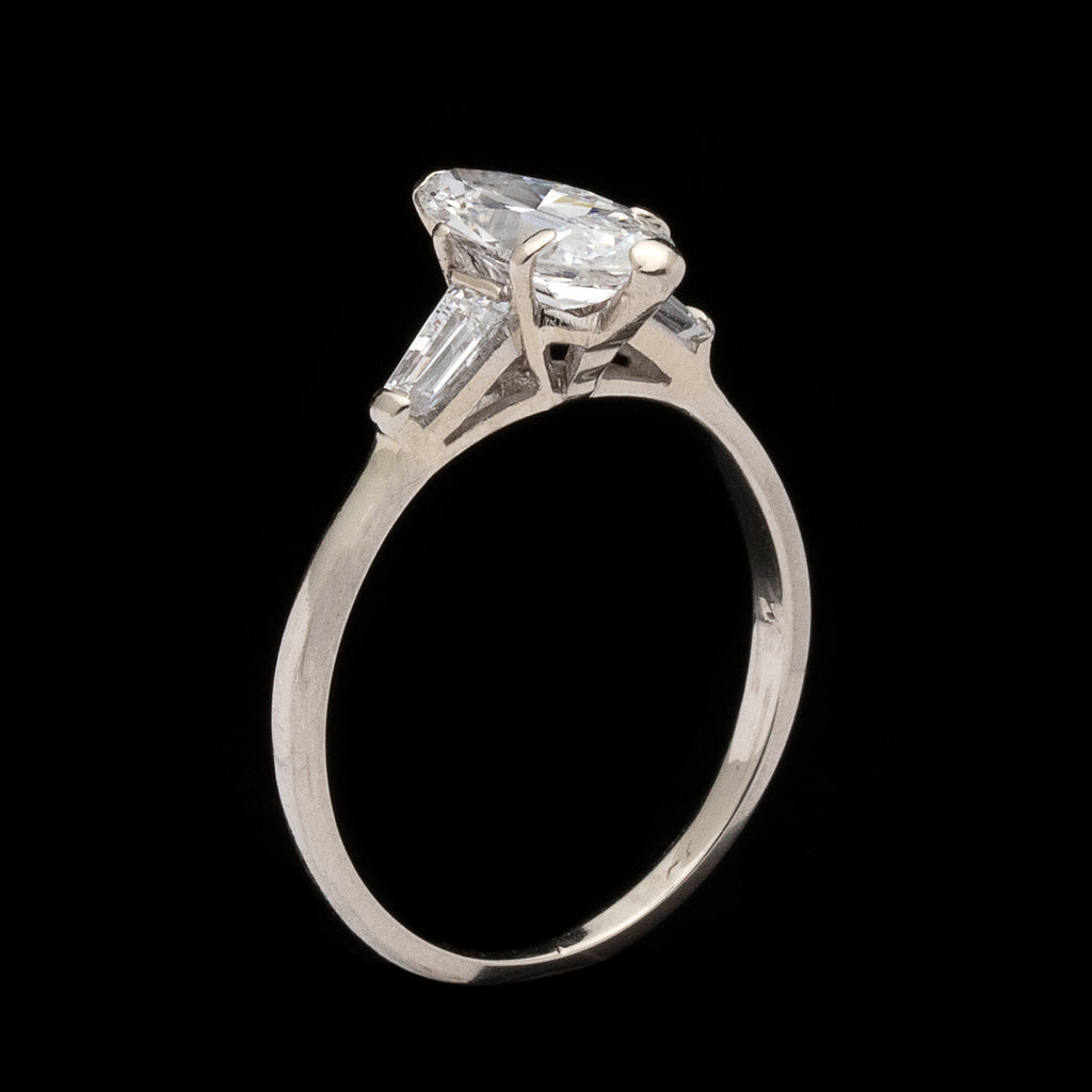 Marquise Diamond & White Gold Engagement Ring