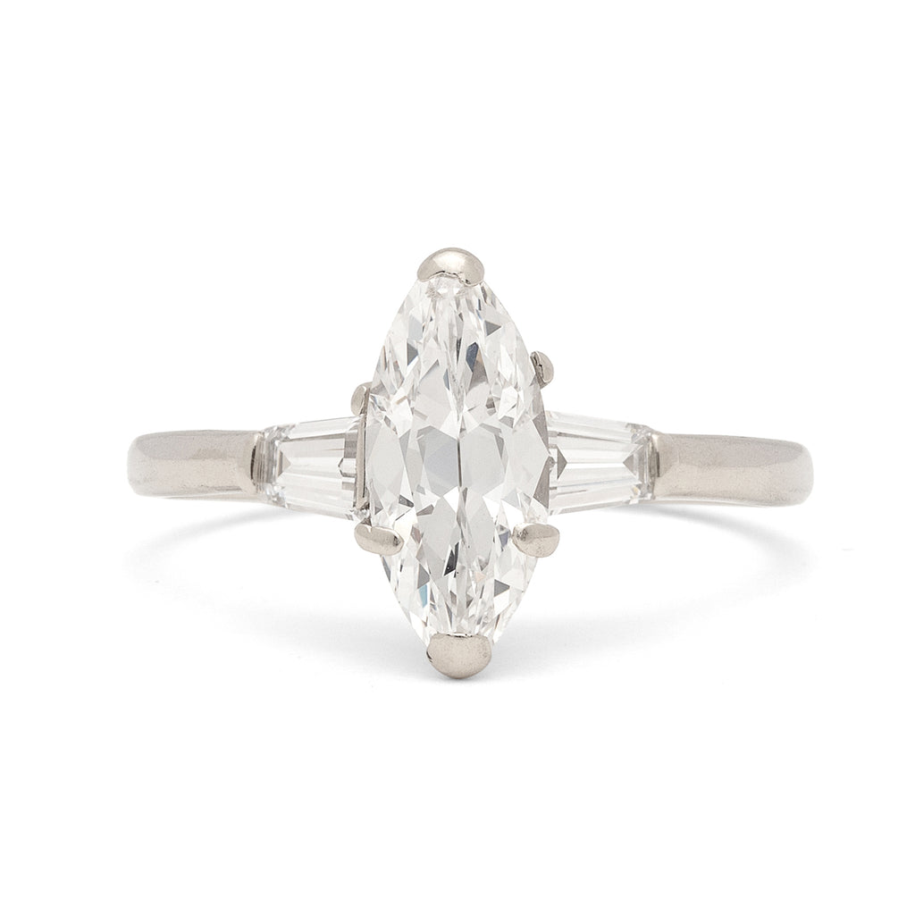 Marquise Diamond & White Gold Engagement Ring
