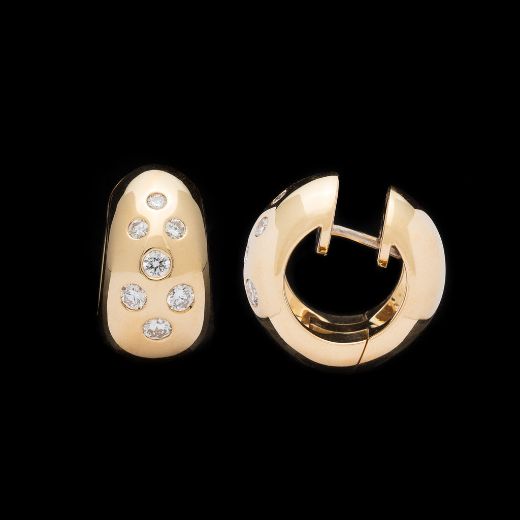 Hans D. Krieger Diamond & Gold Earrings