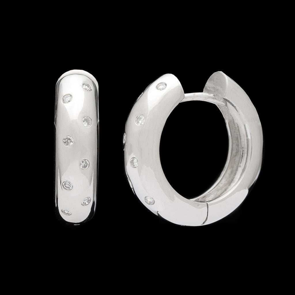 Hans D. Krieger Diamond & Platinum Earrings