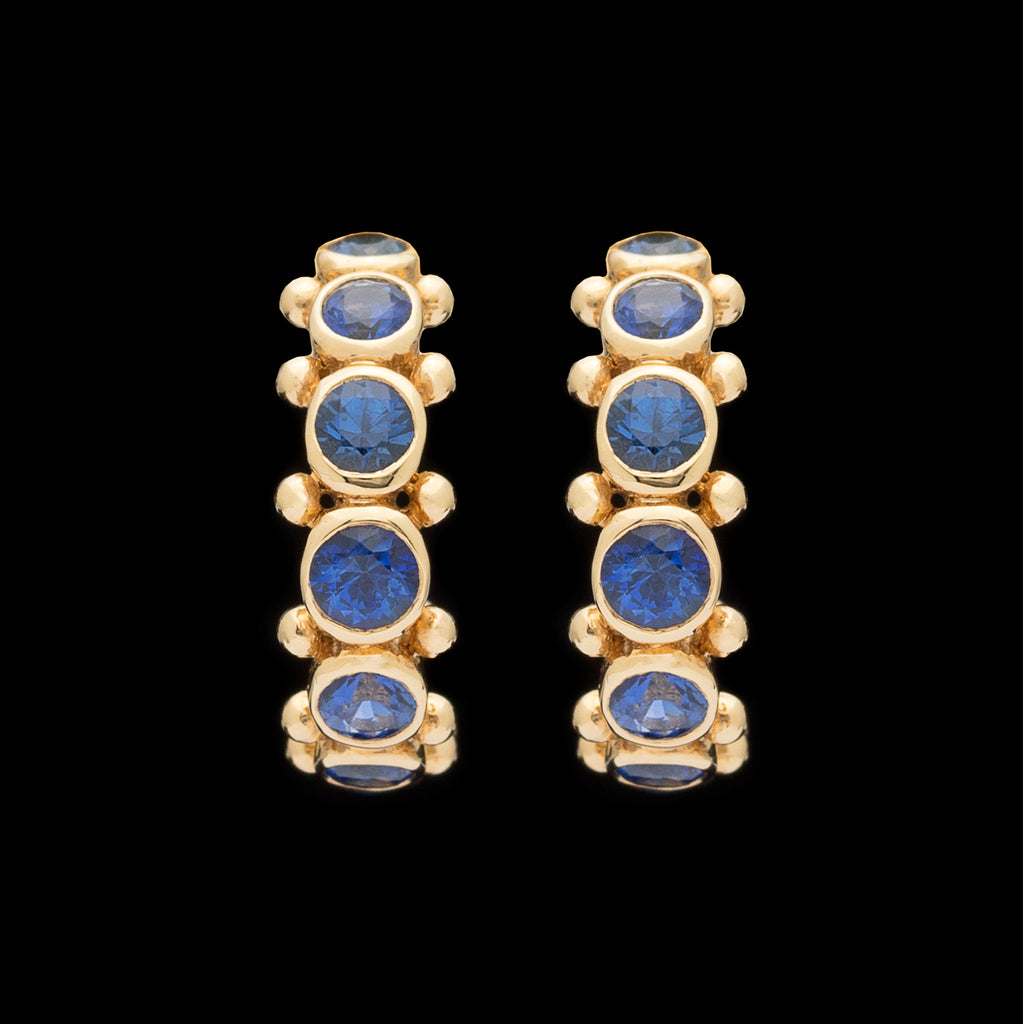 Temple St. Clair Sapphire & 18k Gold Eternity Hoop Earrings