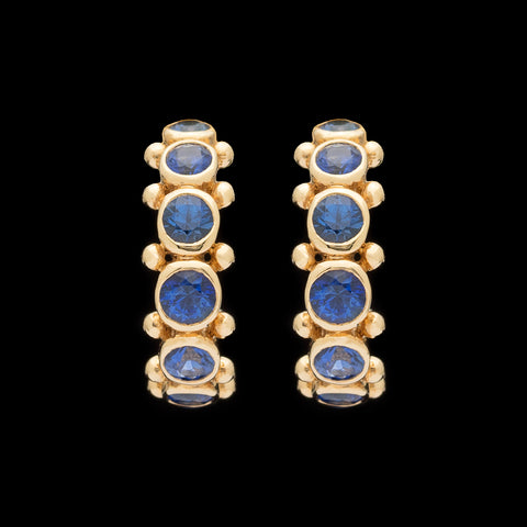 Temple St. Clair Sapphire & 18k Gold Eternity Hoop Earrings