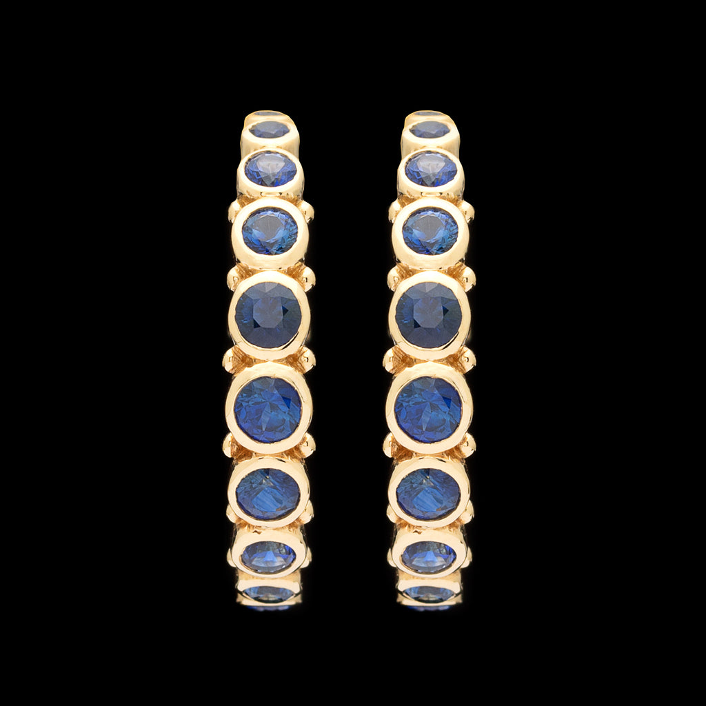 Temple St. Clair Sapphire & 18k Gold Eternity Hoop Earrings