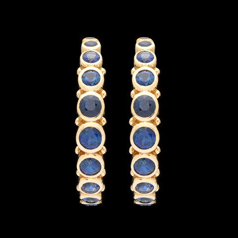 Temple St. Clair Sapphire & 18k Gold Eternity Hoop Earrings
