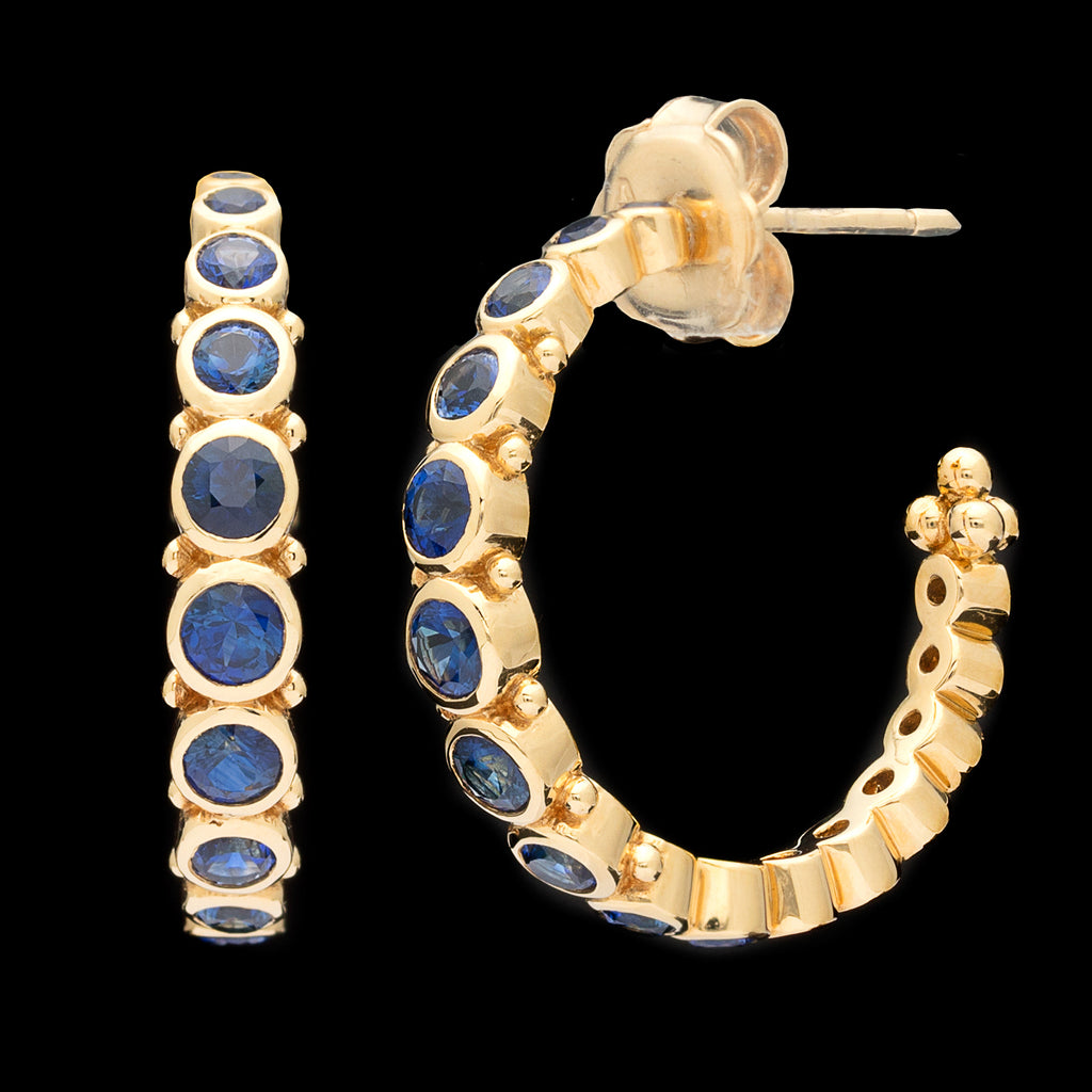 Temple St. Clair Sapphire & 18k Gold Eternity Hoop Earrings