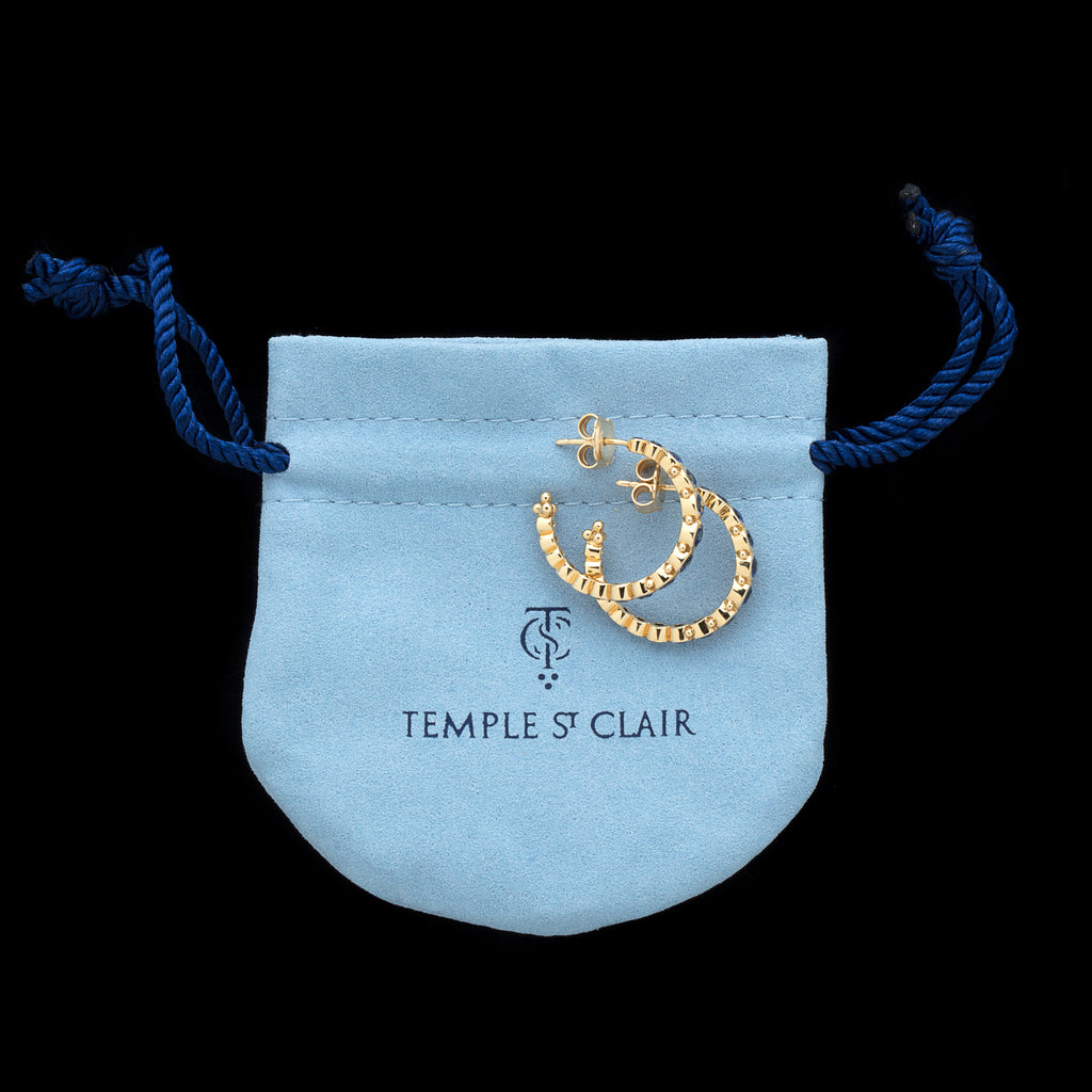 Temple St. Clair Sapphire & 18k Gold Eternity Hoop Earrings