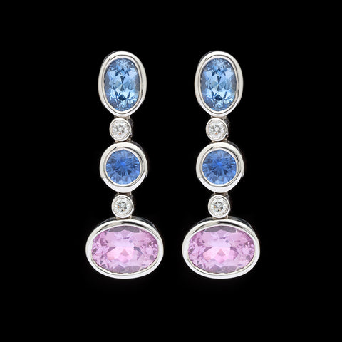 Gubelin Multi-Color Sapphire & Diamond Earrings