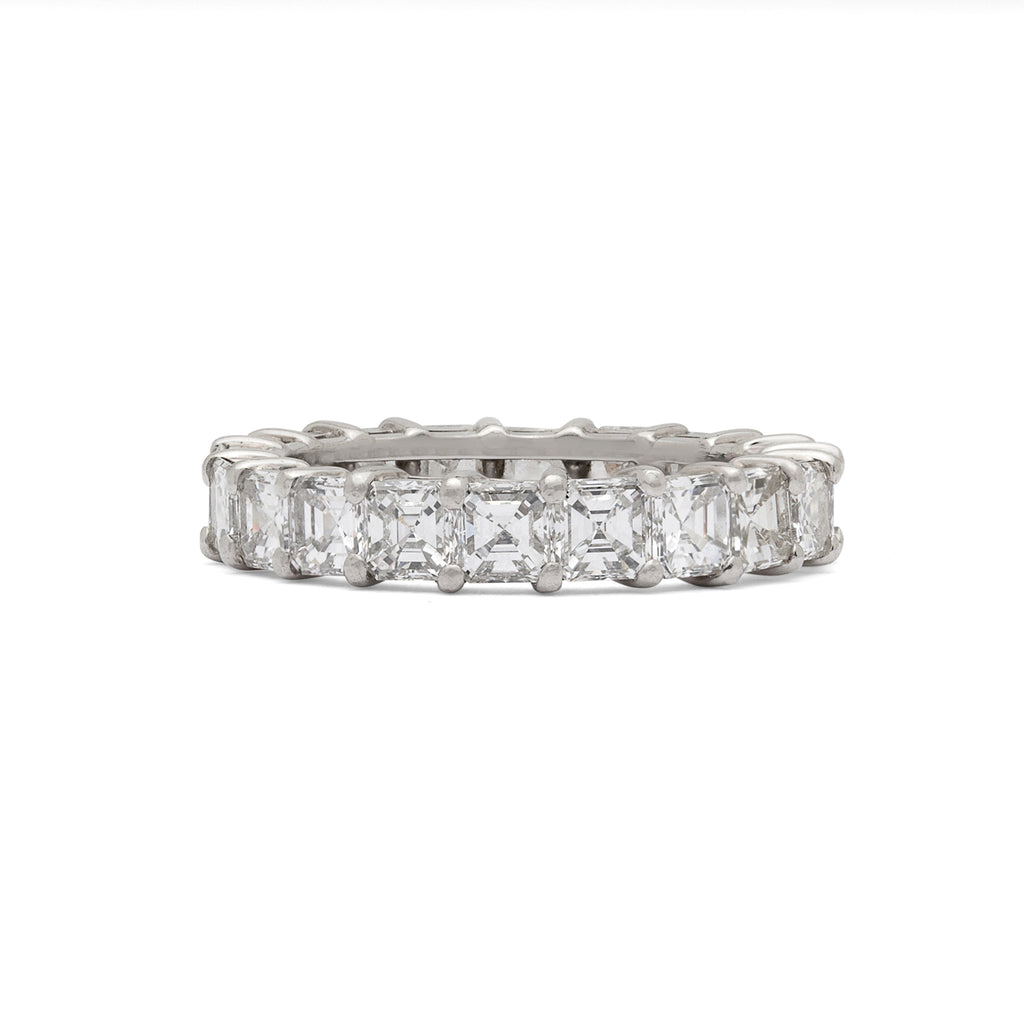 Asscher Cut Diamond & Platinum Eternity Band