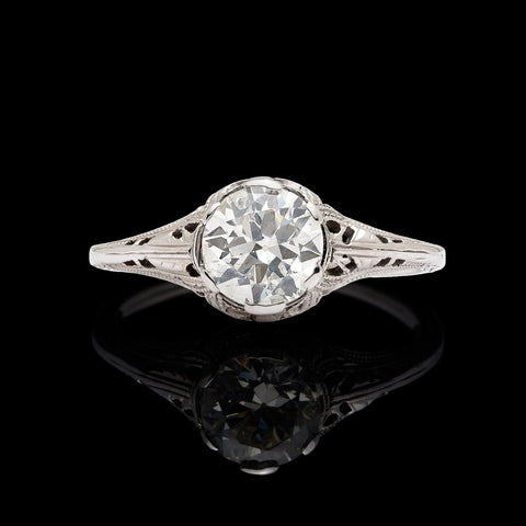 Estate 1.15 carat Diamond Platinum Solitaire Ring