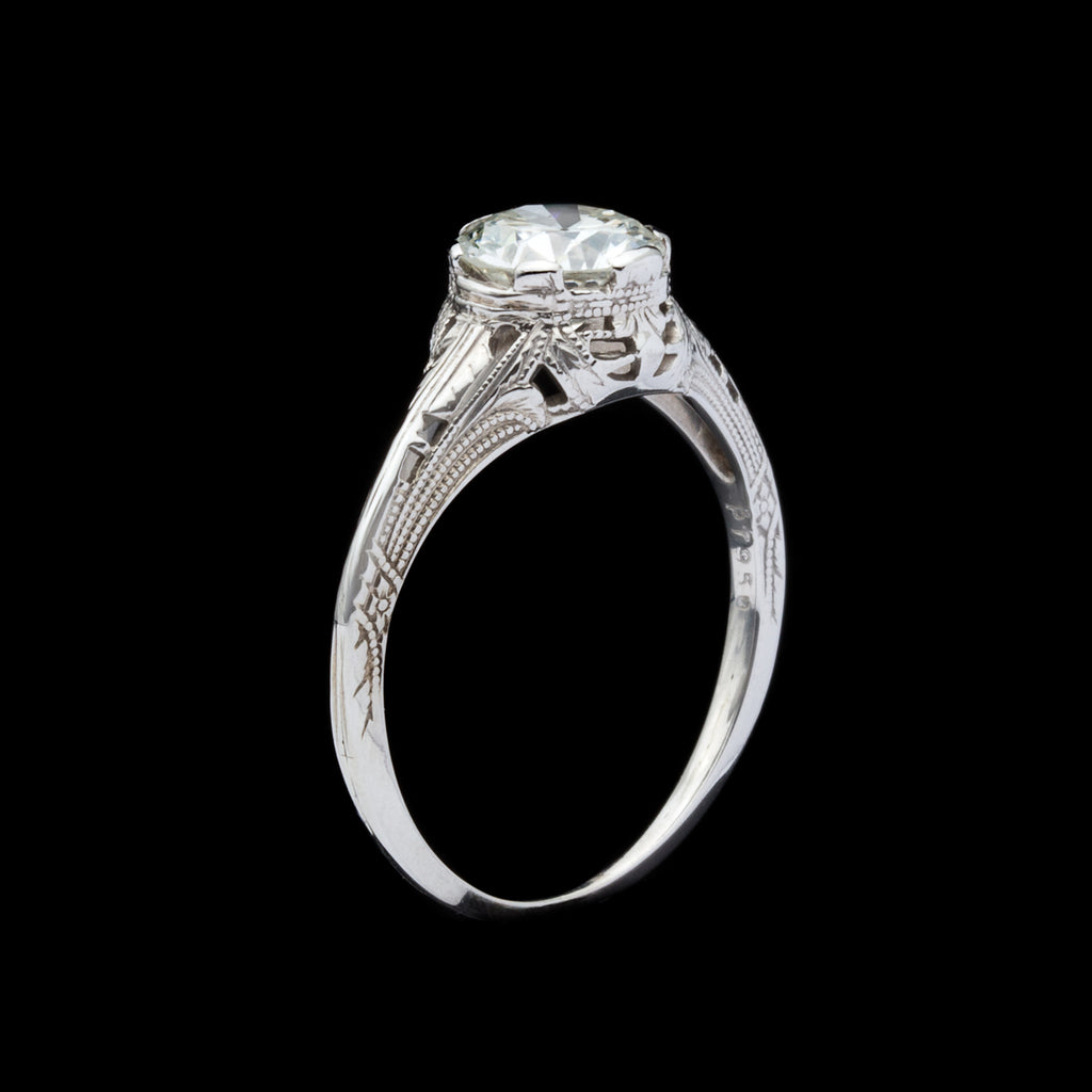 Estate 1.15 carat Diamond Platinum Solitaire Ring