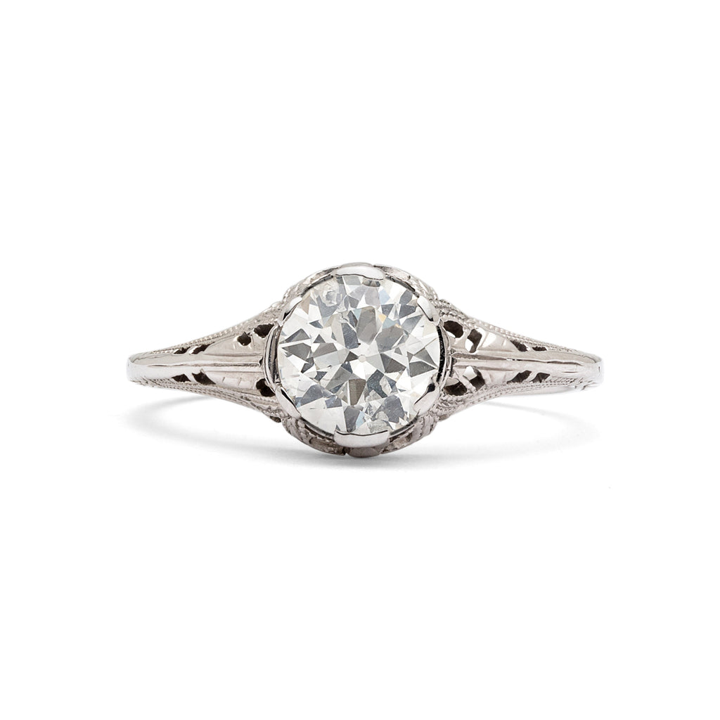 Estate 1.15 carat Diamond Platinum Solitaire Ring