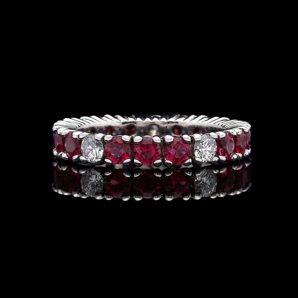 Gubelin Ruby & Diamond Eternity Band
