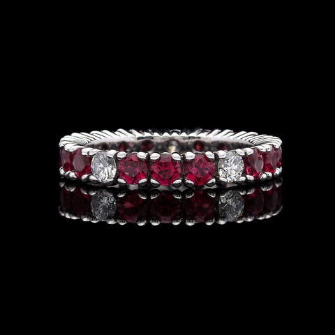 Gubelin Ruby & Diamond Eternity Band