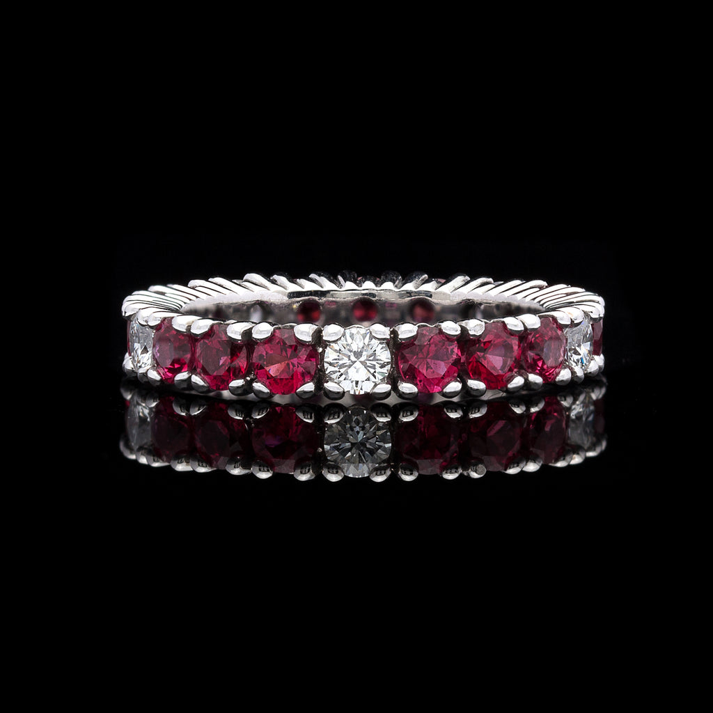 Gubelin Ruby & Diamond Eternity Band