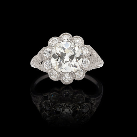 Vintage European Cut Diamond & Platinum Ring