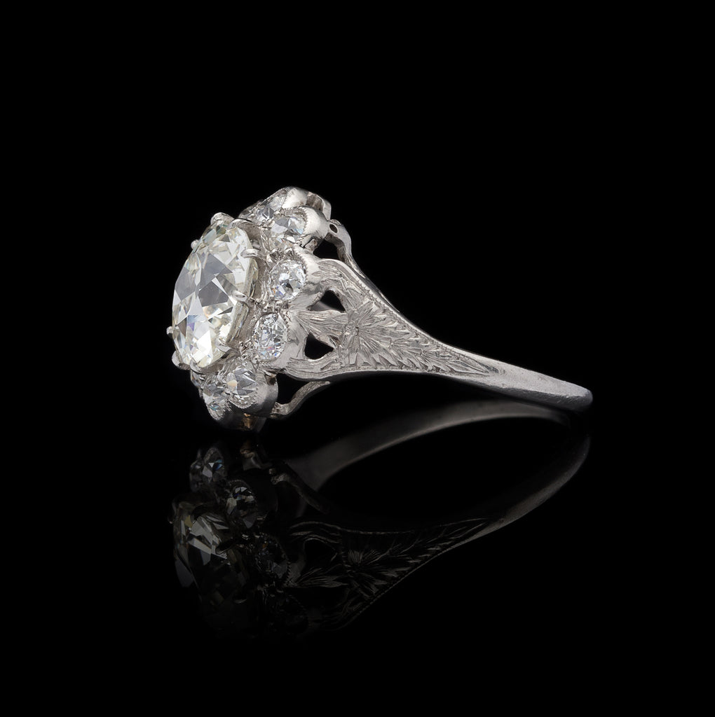 Vintage European Cut Diamond & Platinum Ring