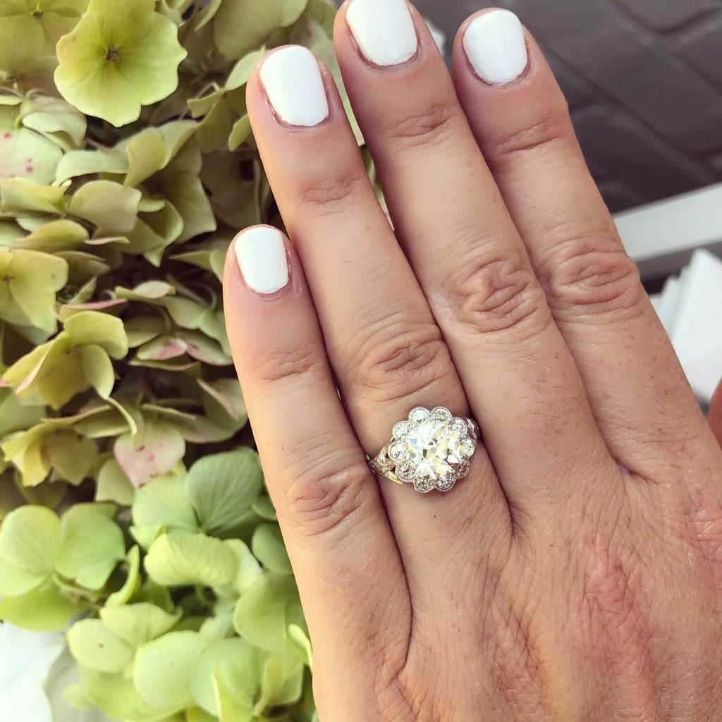 Vintage European Cut Diamond & Platinum Ring