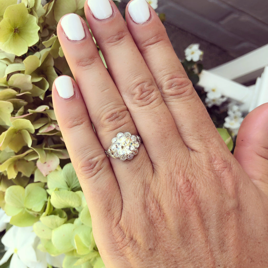 Vintage European Cut Diamond & Platinum Ring