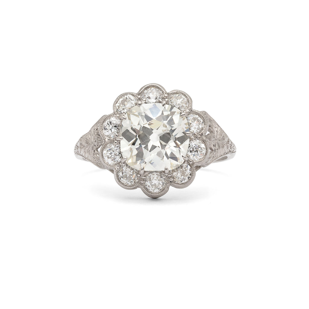Vintage European Cut Diamond & Platinum Ring