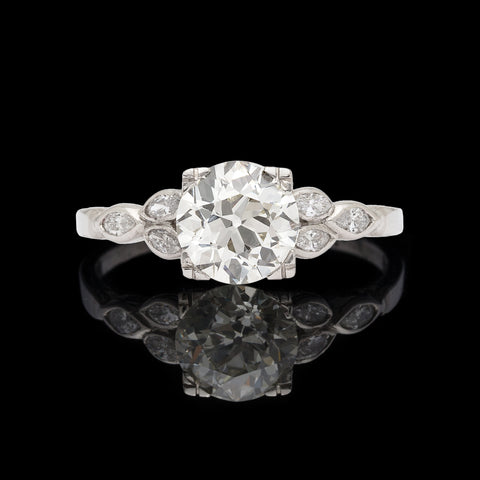 GIA Old European Diamond Vintage Engagement Ring