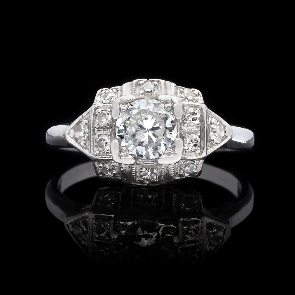 Vintage Diamond & Platinum Engagement Ring