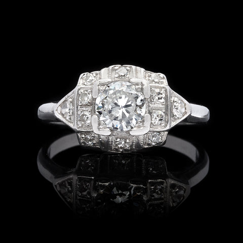 Vintage Diamond & Platinum Engagement Ring