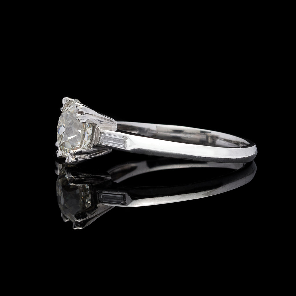 1.83ct European Cut Diamond & Platinum Engagement Ring