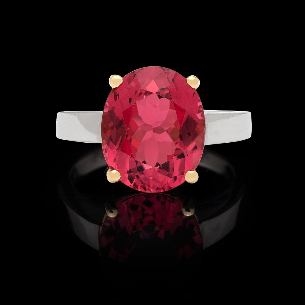 Oval Pink Tourmaline & Gold Ring