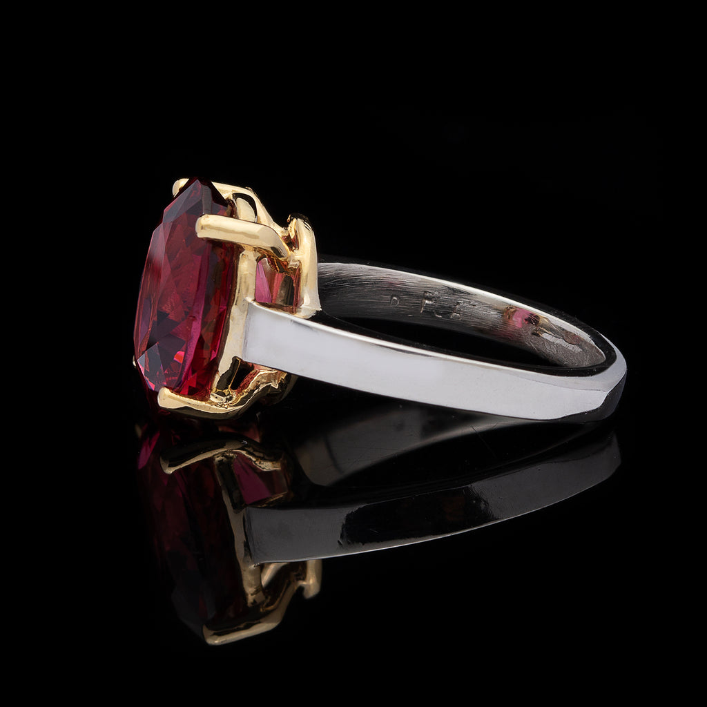 Oval Pink Tourmaline & Gold Ring