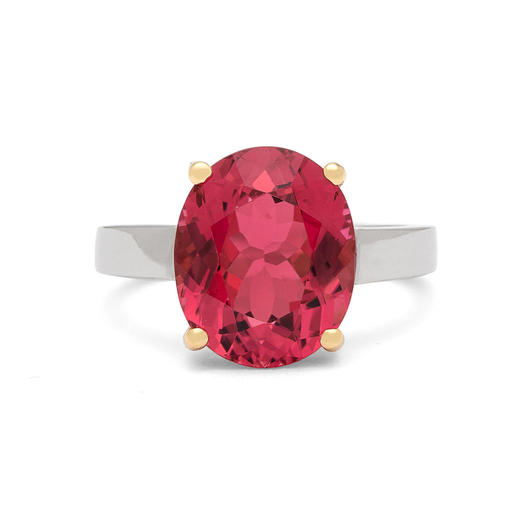 Oval Pink Tourmaline & Gold Ring