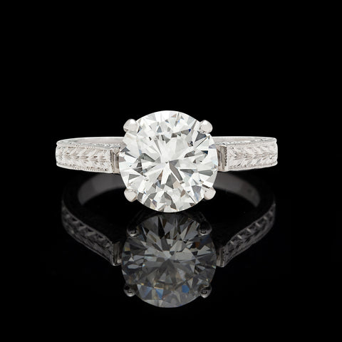 Elegant GIA 2.01-carat Diamond Platinum Engagement Ring