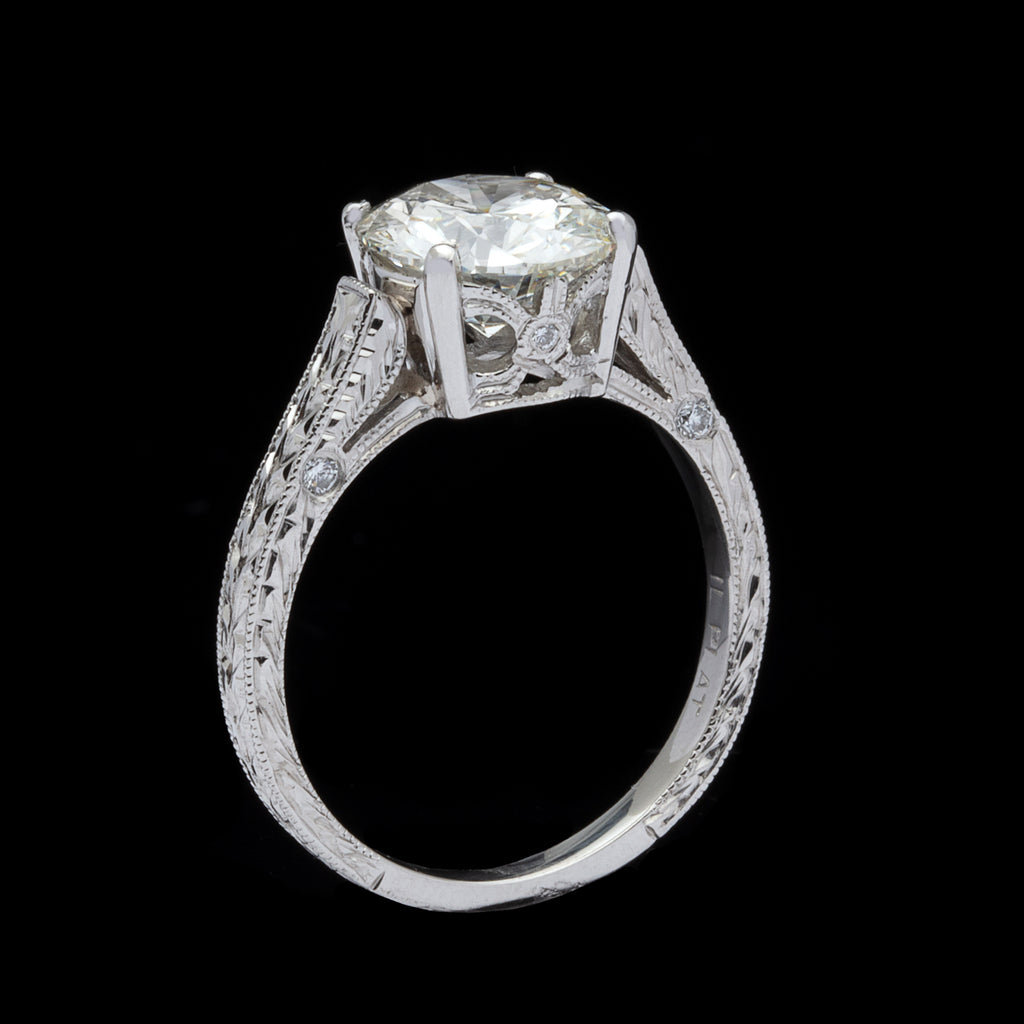 Elegant GIA 2.01-carat Diamond Platinum Engagement Ring