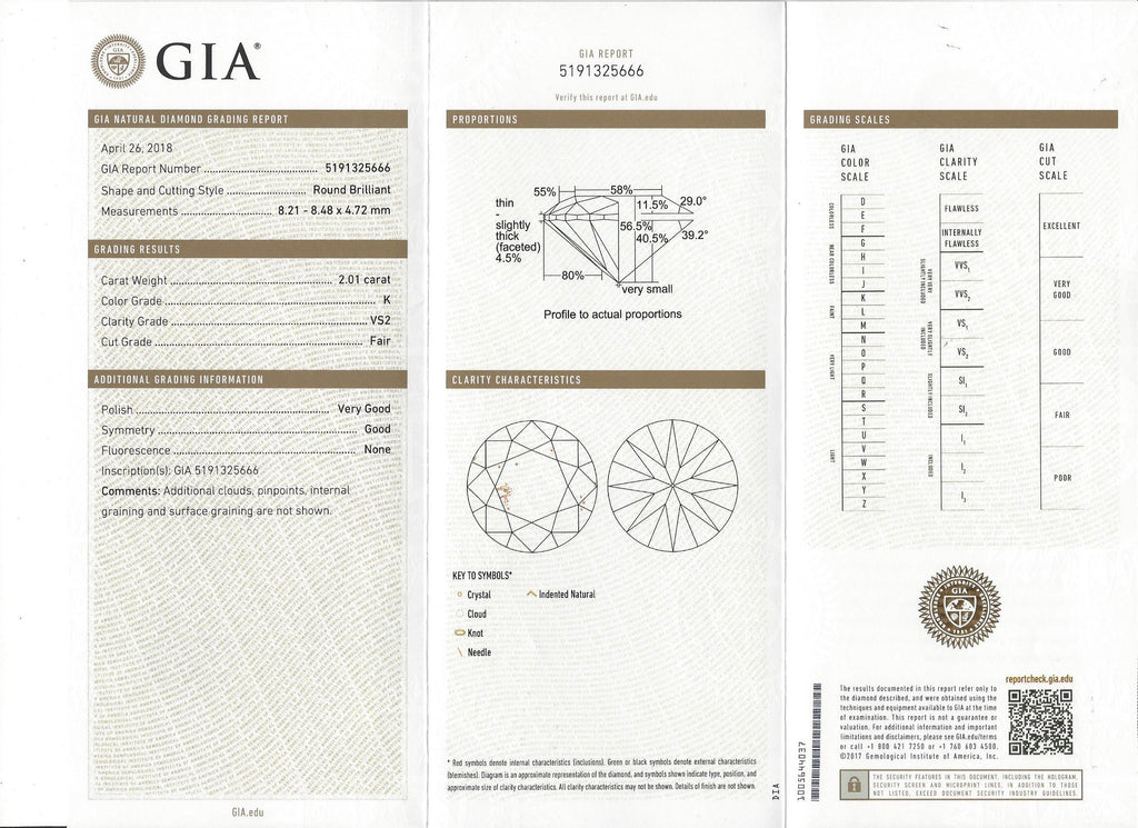 GIA 2.01-ct. K/VS2 Round Brilliant-cut Loose Diamond