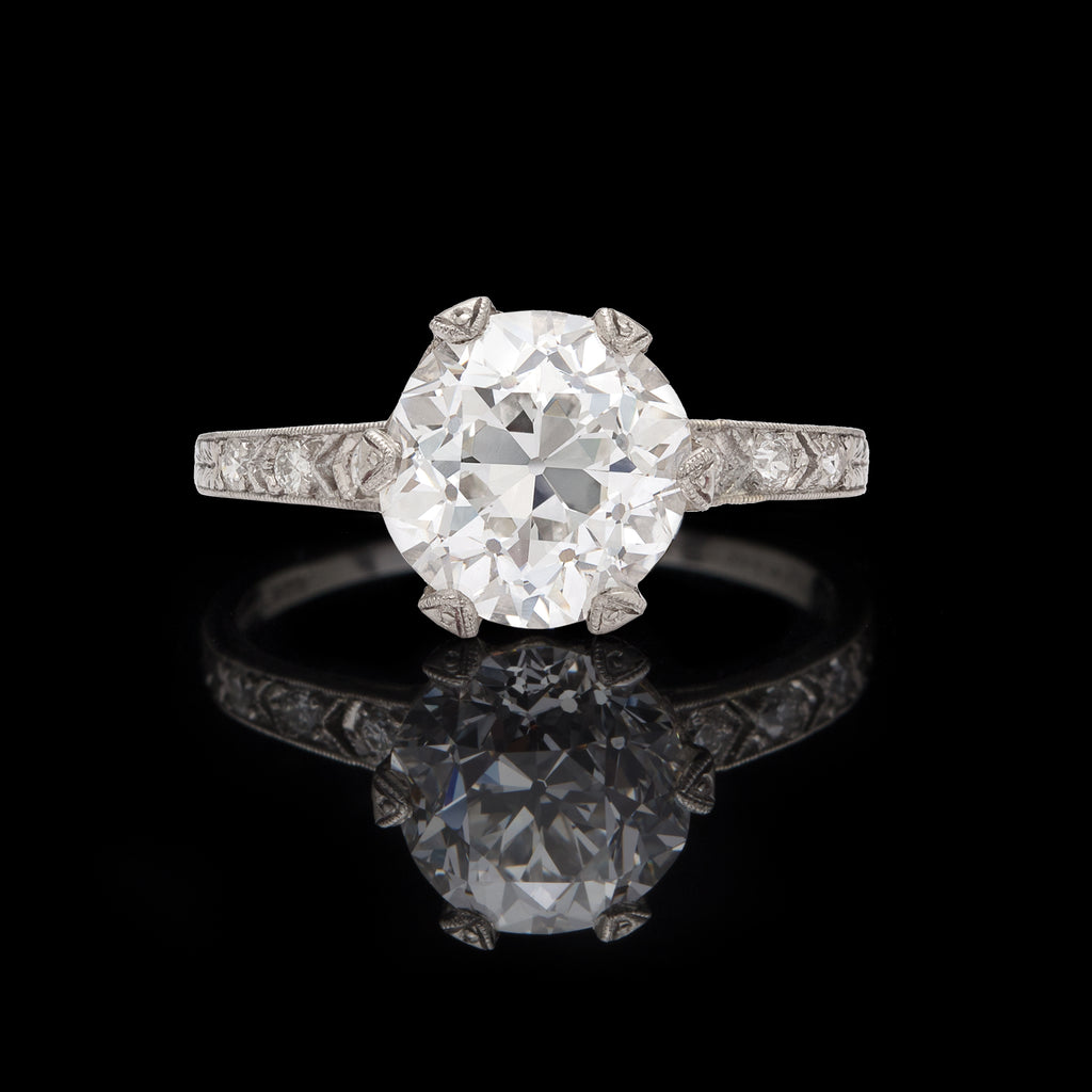 Stunning GIA 3.12ct Antique Diamond Ring by Tiffany & Co.