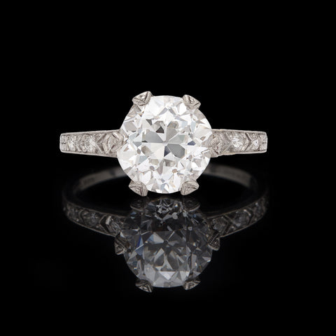 Stunning GIA 3.12ct Antique Diamond Ring by Tiffany & Co.