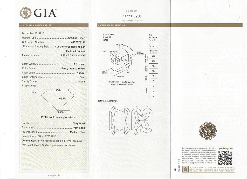 GIA 1.01-ct Natural Fancy Intense Yellow Diamond Ring